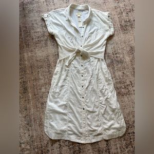 Maeve Anthropologie White Knee Length Dress NWT